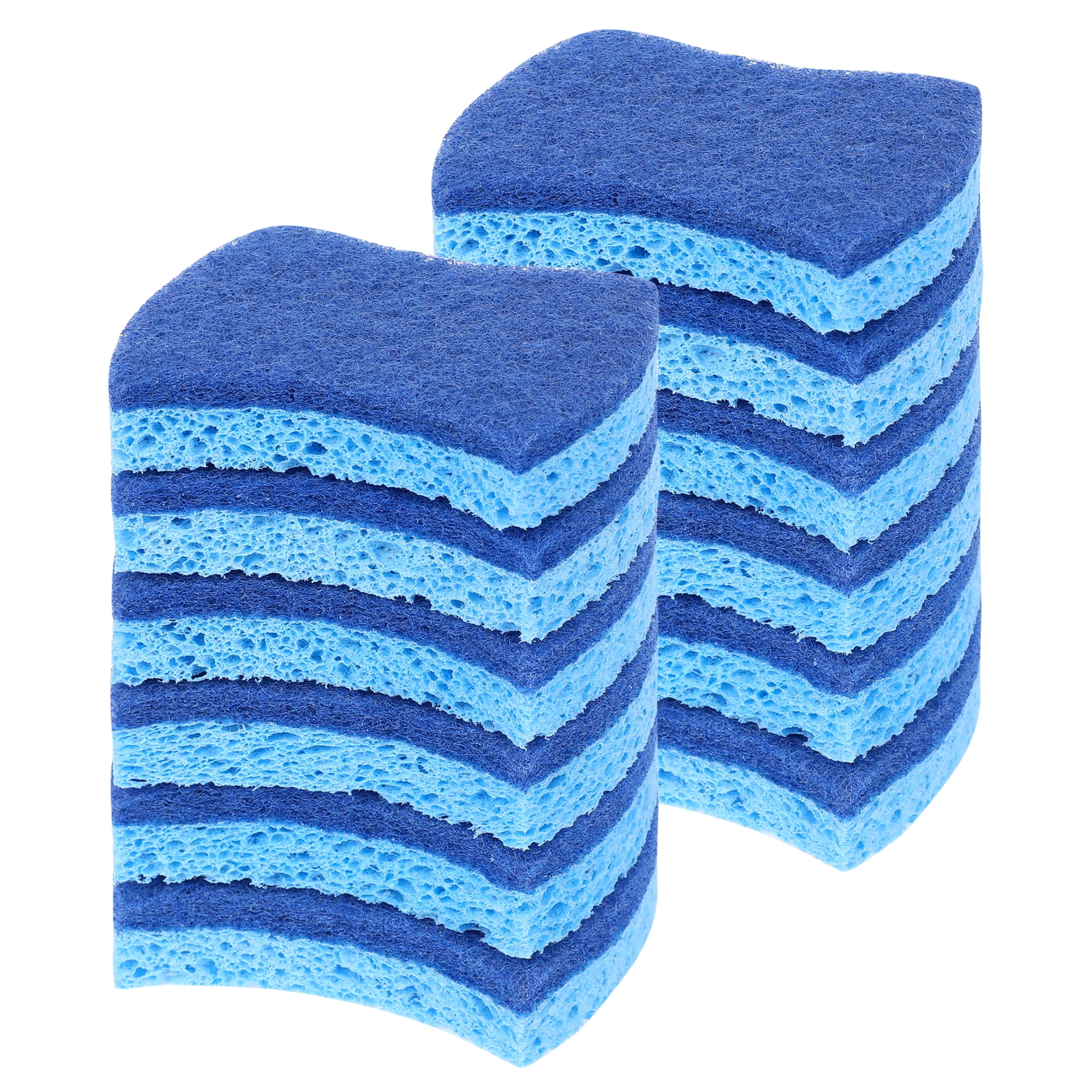 Sponge Side Unique Bargains Kitchen Non-Scratch Sponges Dual Side Sponges Blue 12 ...