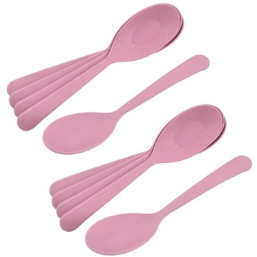 Unique Bargains Kitchen Restaurant Plastic Rice Soup Serving Spoon Scoop Pink 16cm Length 10pcs
