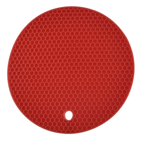 Unique Bargains Kitchen Rubber Shaped Nonslip Heat Resistant Hot Pot Mat Pad Trivets Red