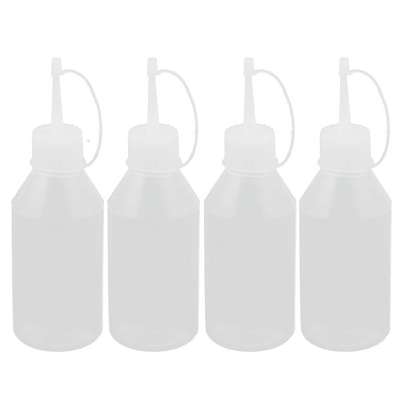 Unique Bargains Kitchen Sauce Vinegar Ketchup Oil Squeeze Bottle Dispenser 100ml 4 Pcs