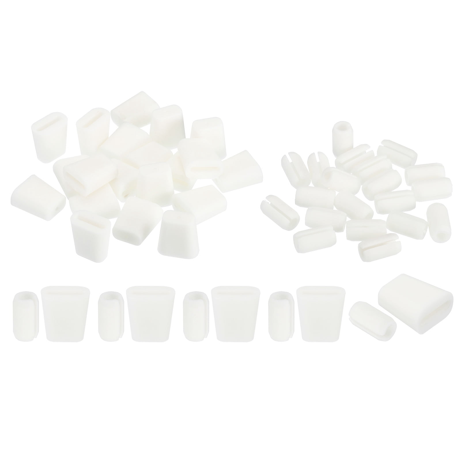 Unique Bargains Kitchen Sink Rack Feet Rubber Protector with Bumpers White