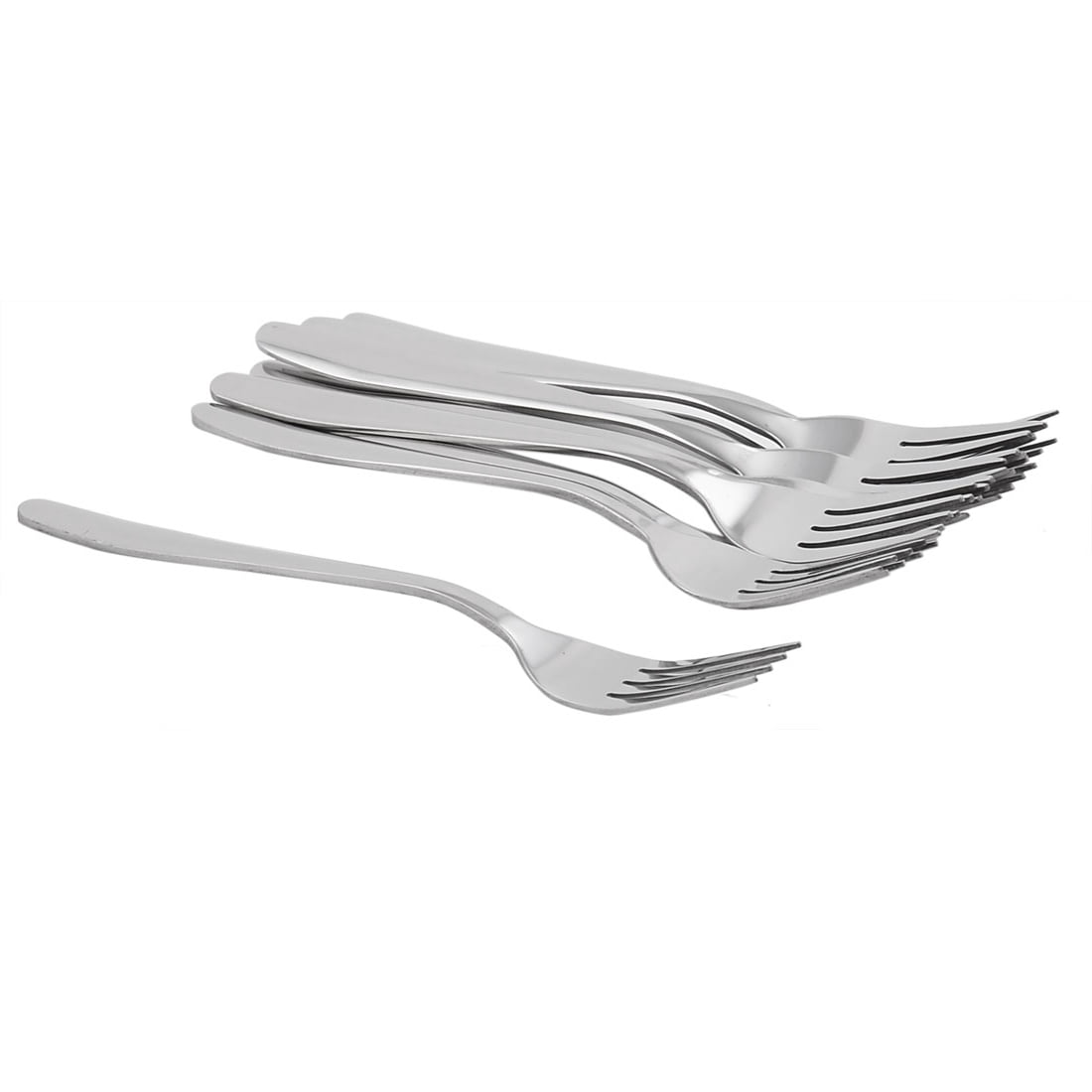 Unique Bargains Kitchen Stainless Steel Fruit Salad Dessert Steak Fork Silver Tone 10Pcs
