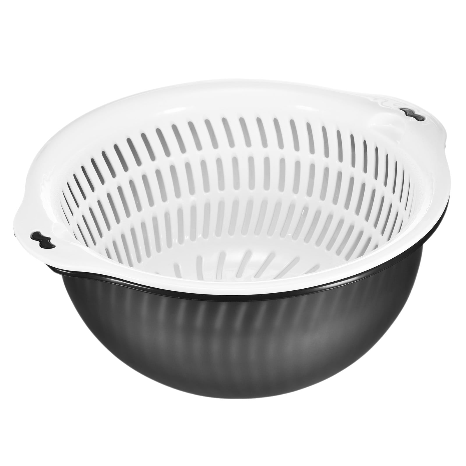 Unique Bargains Kitchen Strainer Colander Bowl Set Drainer Basket Black 35.5cm x 31.5cm x 15cm - Walmart.com
