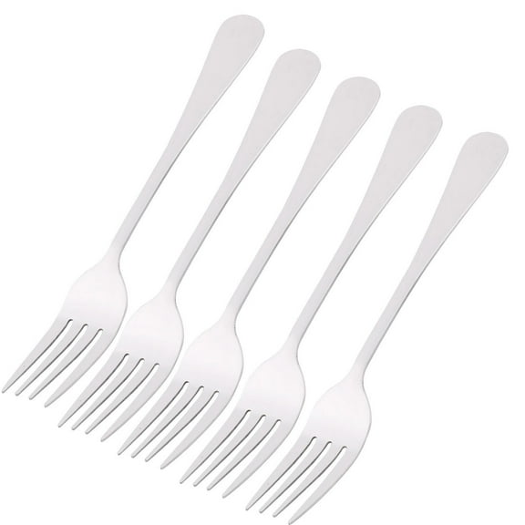 Unique Bargains Kitchen Tableware Stainless Steel Dinner Fork 6.8" 5Pcs
