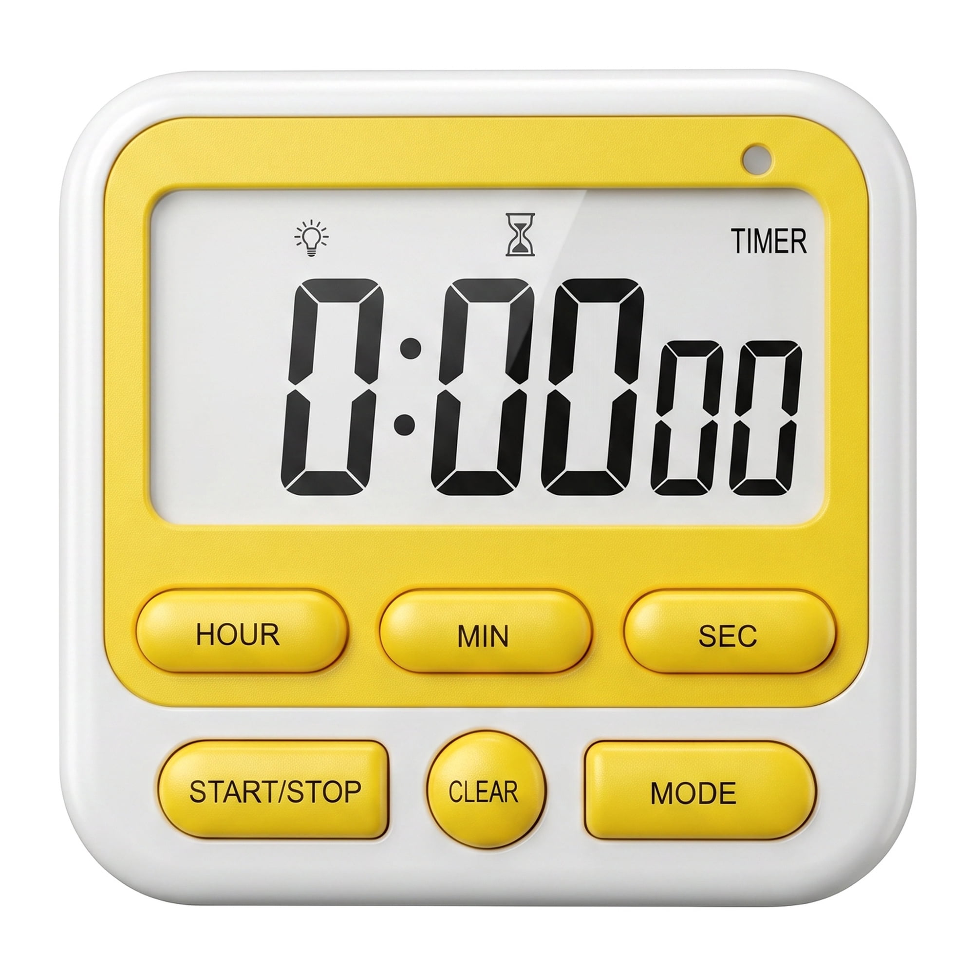 Unique Bargains Kitchen Timer Loud Alarm Clock Magnetic Backing Stand Cooking Timer Yellow