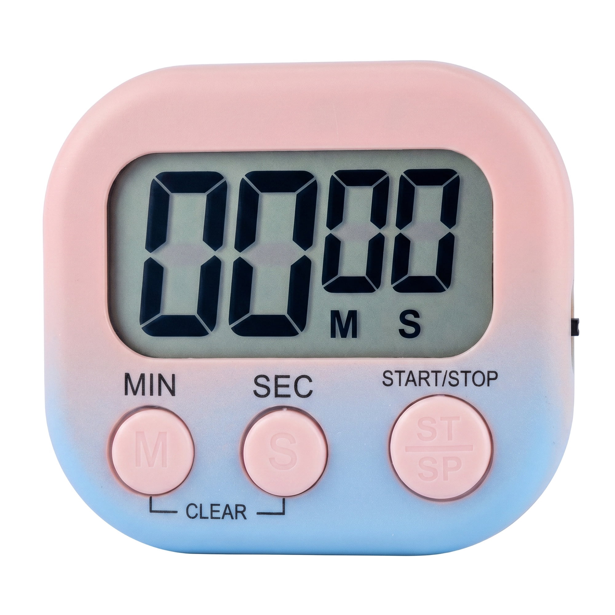 Unique Bargains Kitchen Timer with Loud Alarm and Magnetic Backing for Study Pink Blue