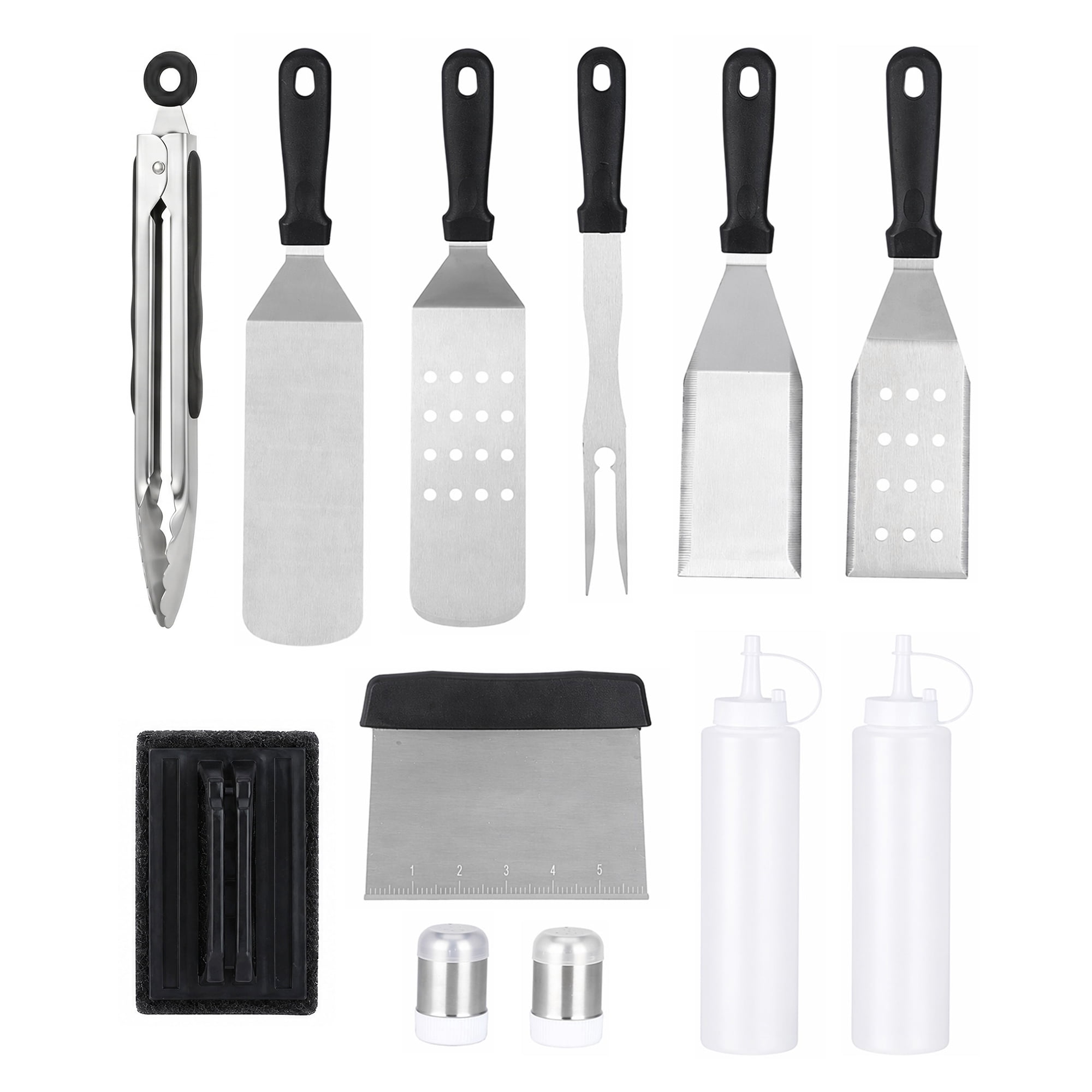 Unique Bargains Kitchen Utensils Heat-Resistant Spatula Set Silver 12Pcs