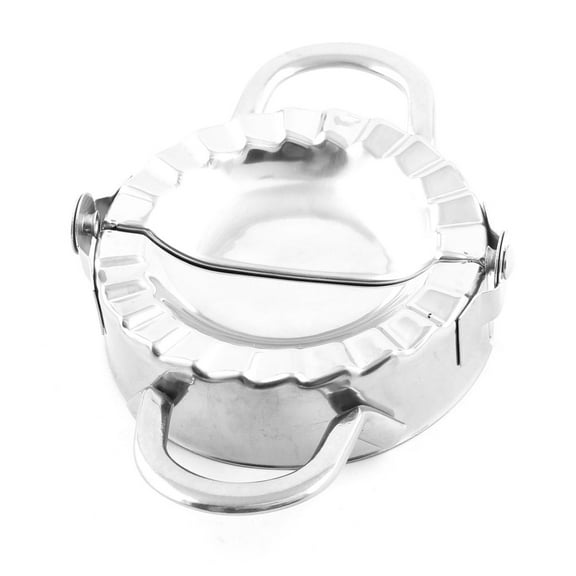 Unique Bargains Kitchenware Stainless Steel Dumpling Wonton Press Making Mold Tool Silver Tone