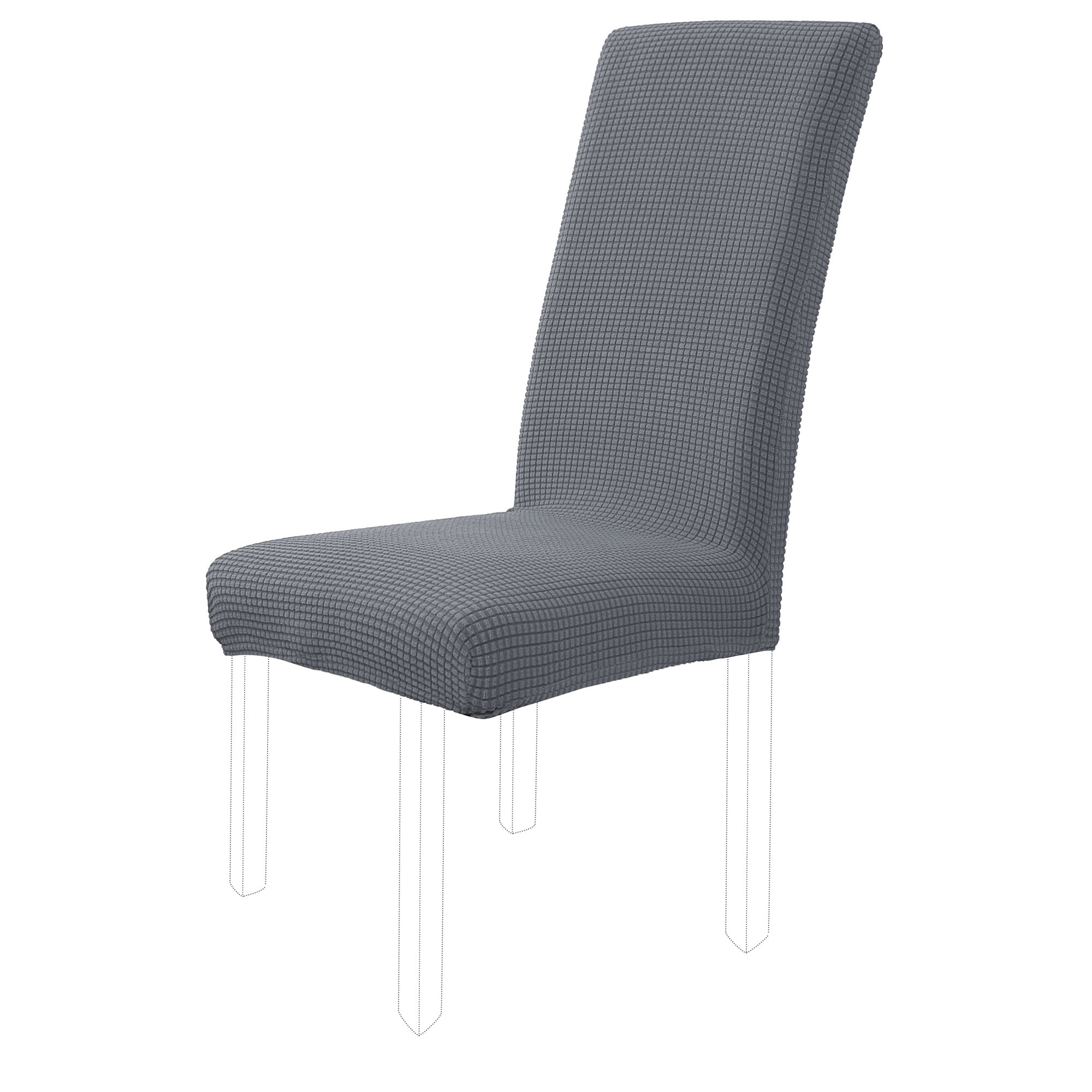 Unique Bargains Knit Spandex Seat Cover for Dining Chair Slipcovers Gray