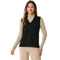 thumbnail image 1 of DARING DIVA Knit Sweater Vest Sleeveless V Neck Pullover Vest L Black, 1 of 6