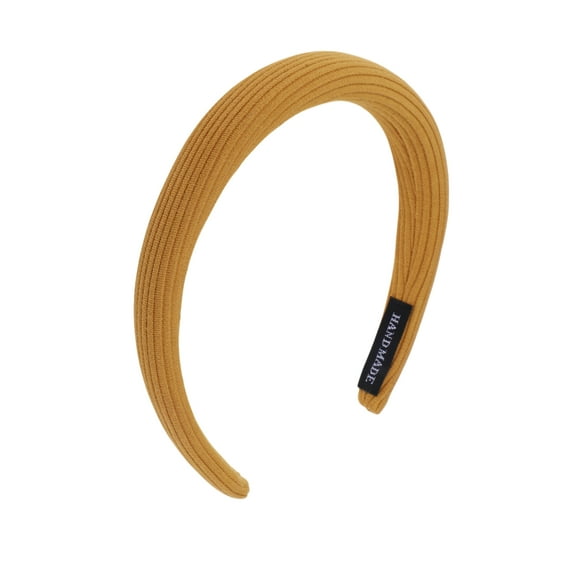 Unique Bargains Knitted High Cranium Headbands Earthy Yellow 1 Pc