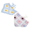 thumbnail image 1 of Unique Bargains Knitted Triangle Bandana 2 Pcs White Purple Sky Blue, 1 of 5