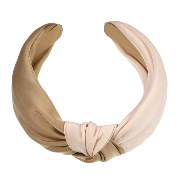 Unique Bargains Knotted Headband Top Knot Headband for Women Fashion Elastic Wide Hair Hoop Brown Pink