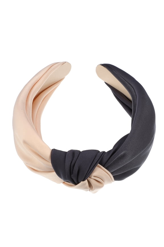 Knotted Headband Top Knot Headband for Women Fashion Elastic Wide Hair Hoop Pink Gray