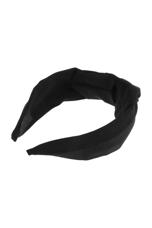Knotted Headbands Solid Colors Top Knot Headbands Elastic Headbands for Women Black