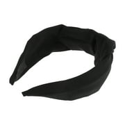 Unique Bargains Knotted Headbands Solid Colors Top Knot Headbands Elastic Headbands for Women Black