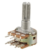 Unique Bargains Knurled Shaft Dual Taper Linear Potentiometer 100K ohm B100K Model