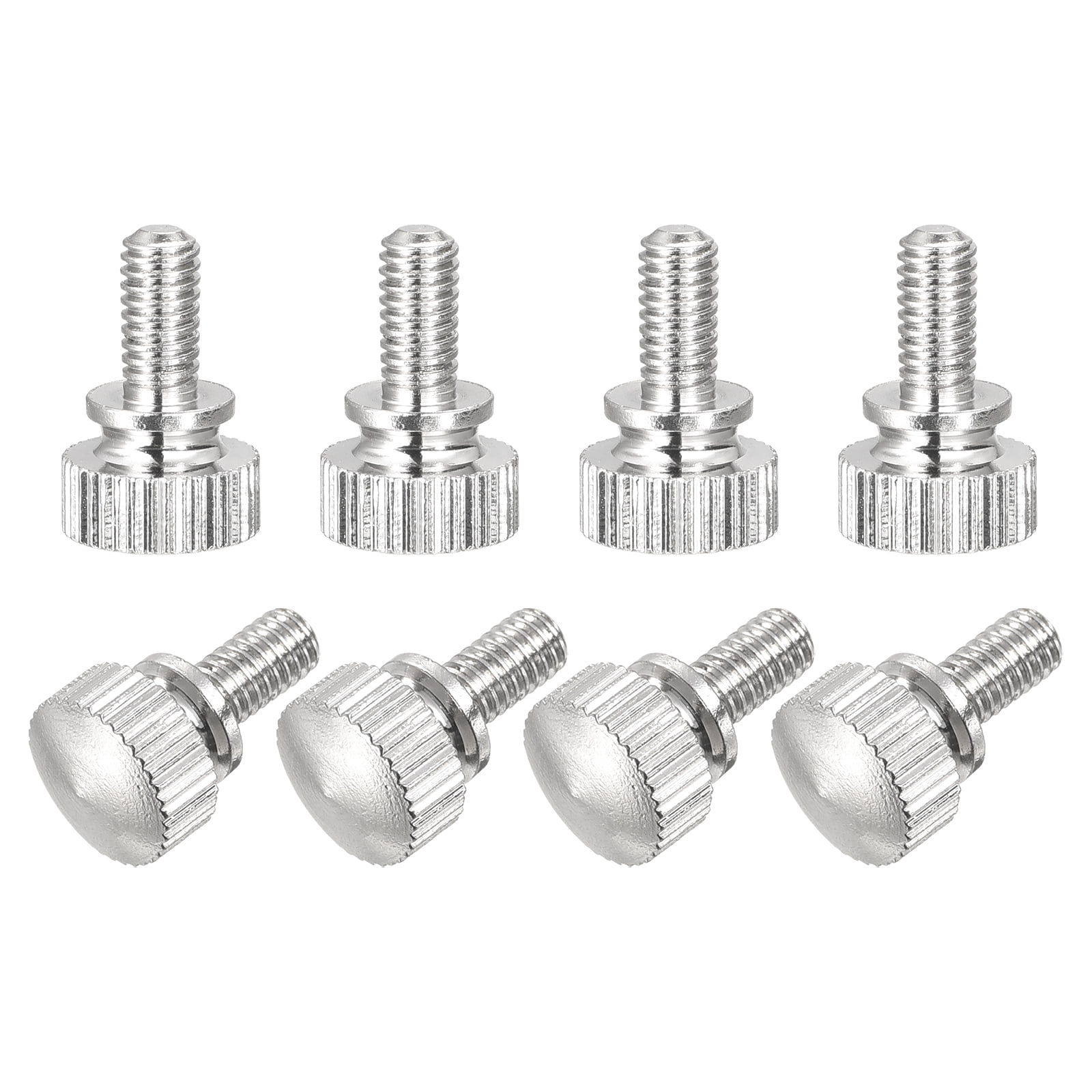 Unique Bargains Knurled Thumb Brass Shoulder Bolts Grip Knobs Fasteners Nickel Plated M4*8