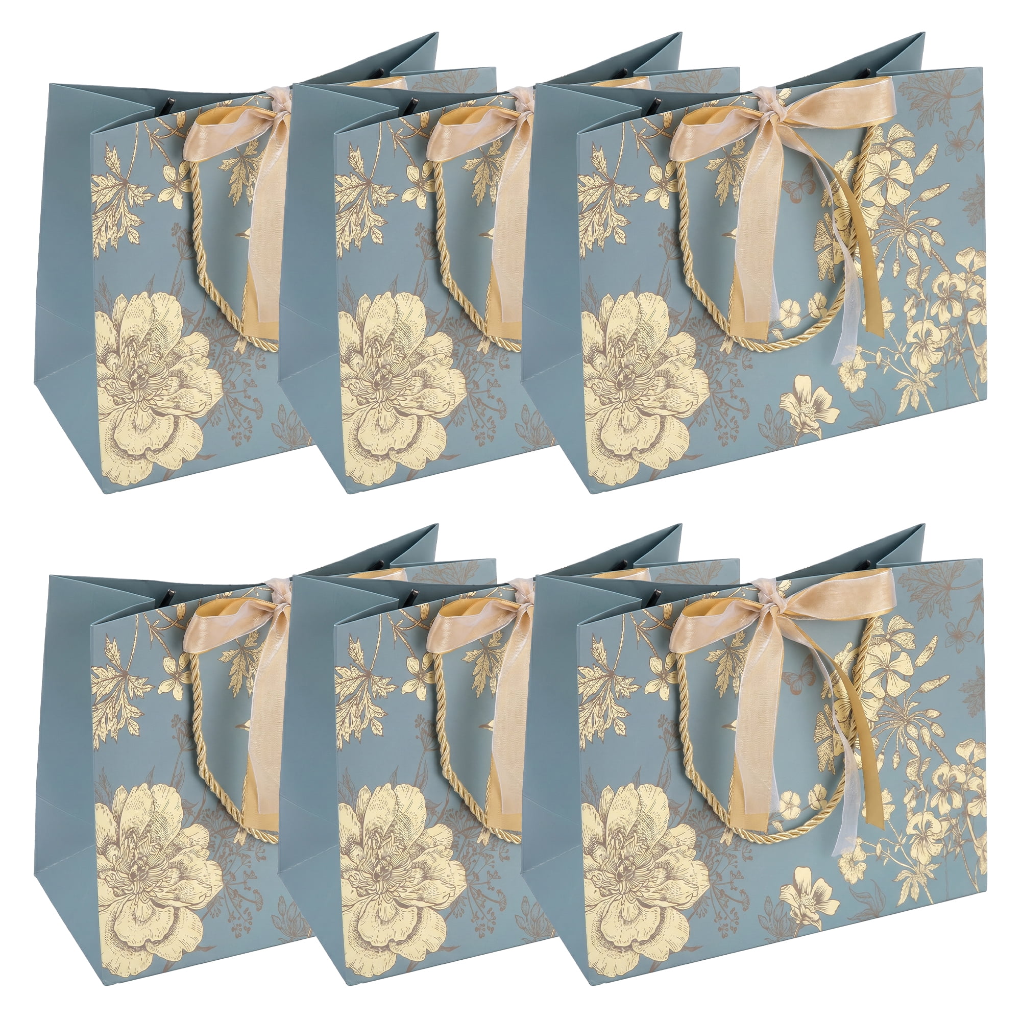 Unique Bargains Kraft Paper Gift Bags for Events with Handles Green 9.8" x 4.7" x 7.9"