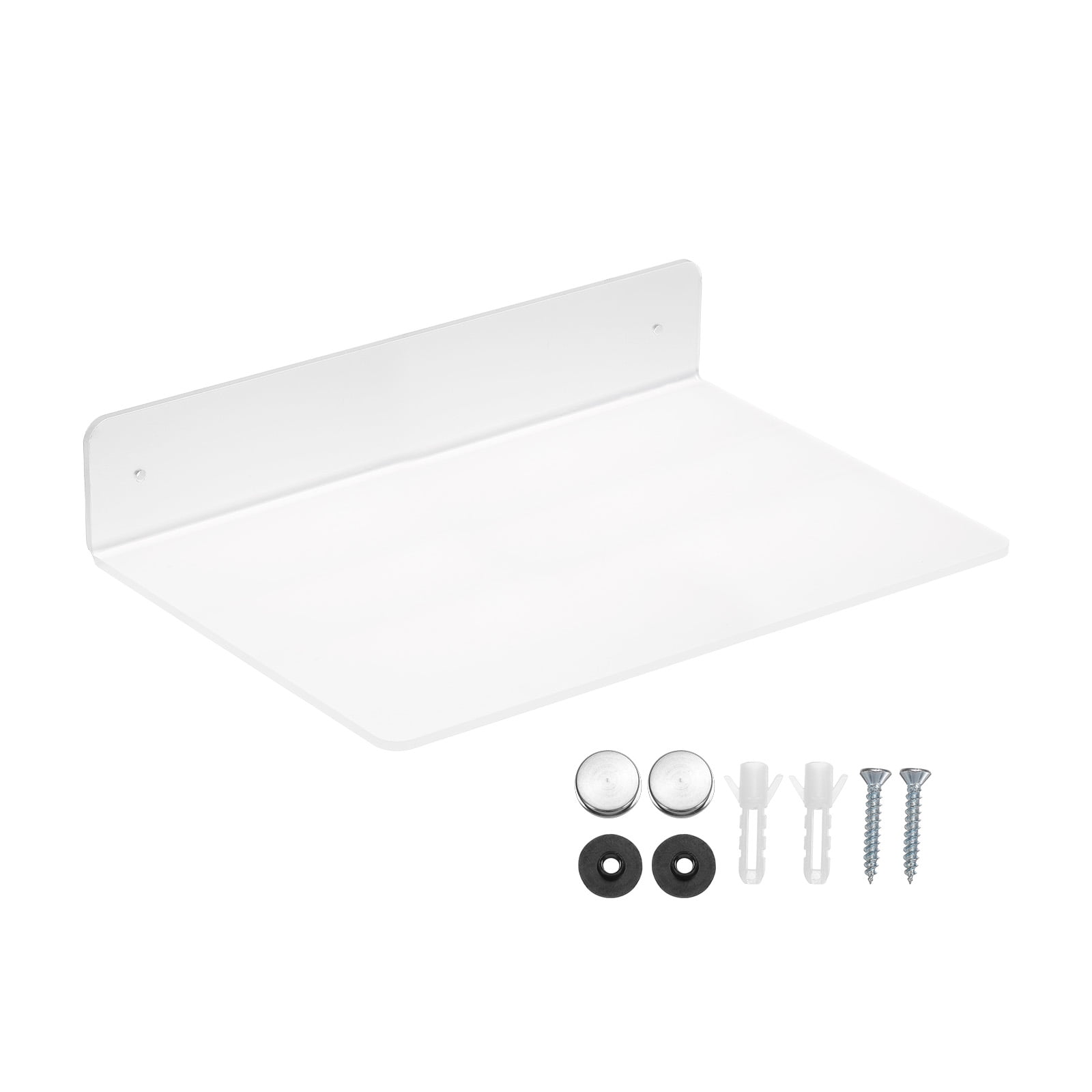 Unique Bargains L-Shaped Acrylic Floating Shelf Wall Mounted Shelves 11.81"x 7.87"x 2.32"