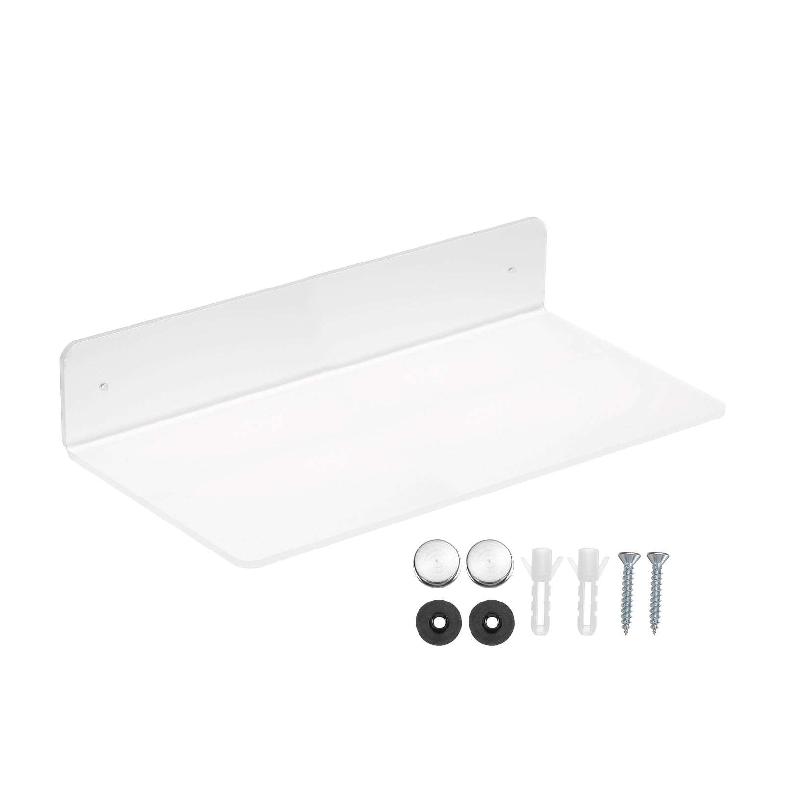Unique Bargains L-Shaped Acrylic Floating Shelf Wall Mounted Shelves 11.81"x5.91"x2.32"