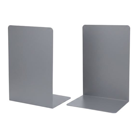 Unique Bargains Expandable L-Shaped Bookends with Compartments Home 2 Pcs Moonlight Grey 5.2"L x 4.1"W x 7.7"H