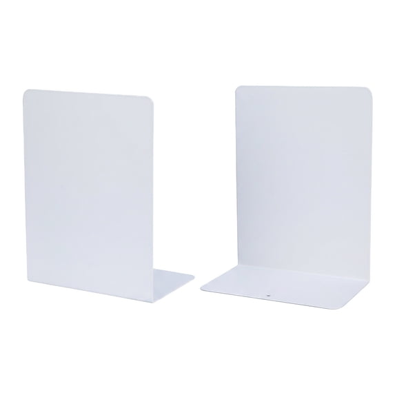 Unique Bargains Expandable L-Shaped Bookends with Compartments Home 2 Pcs Pear White 5"L x 3.2"W x 6.6"H