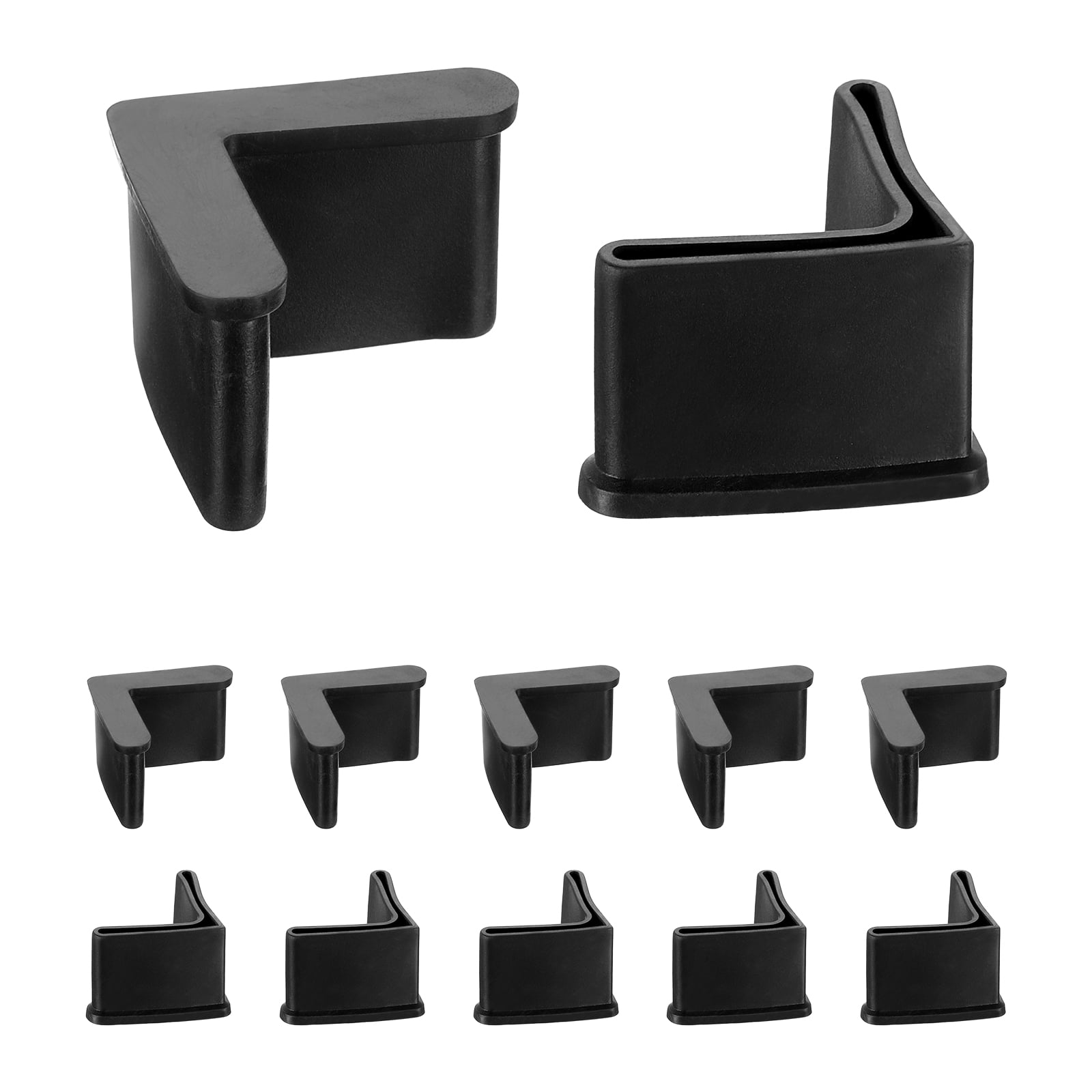 Unique Bargains L Shaped Furniture Angle Pads Floor Anti Slip Black 1" x 1"