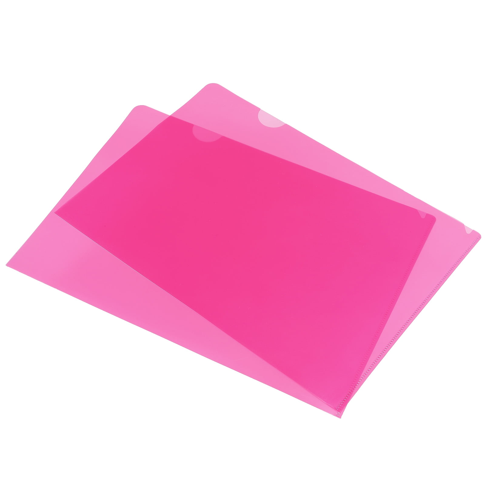 Unique Bargains L Type Folders File Project Pockets Clear Paper Document for Office Pink