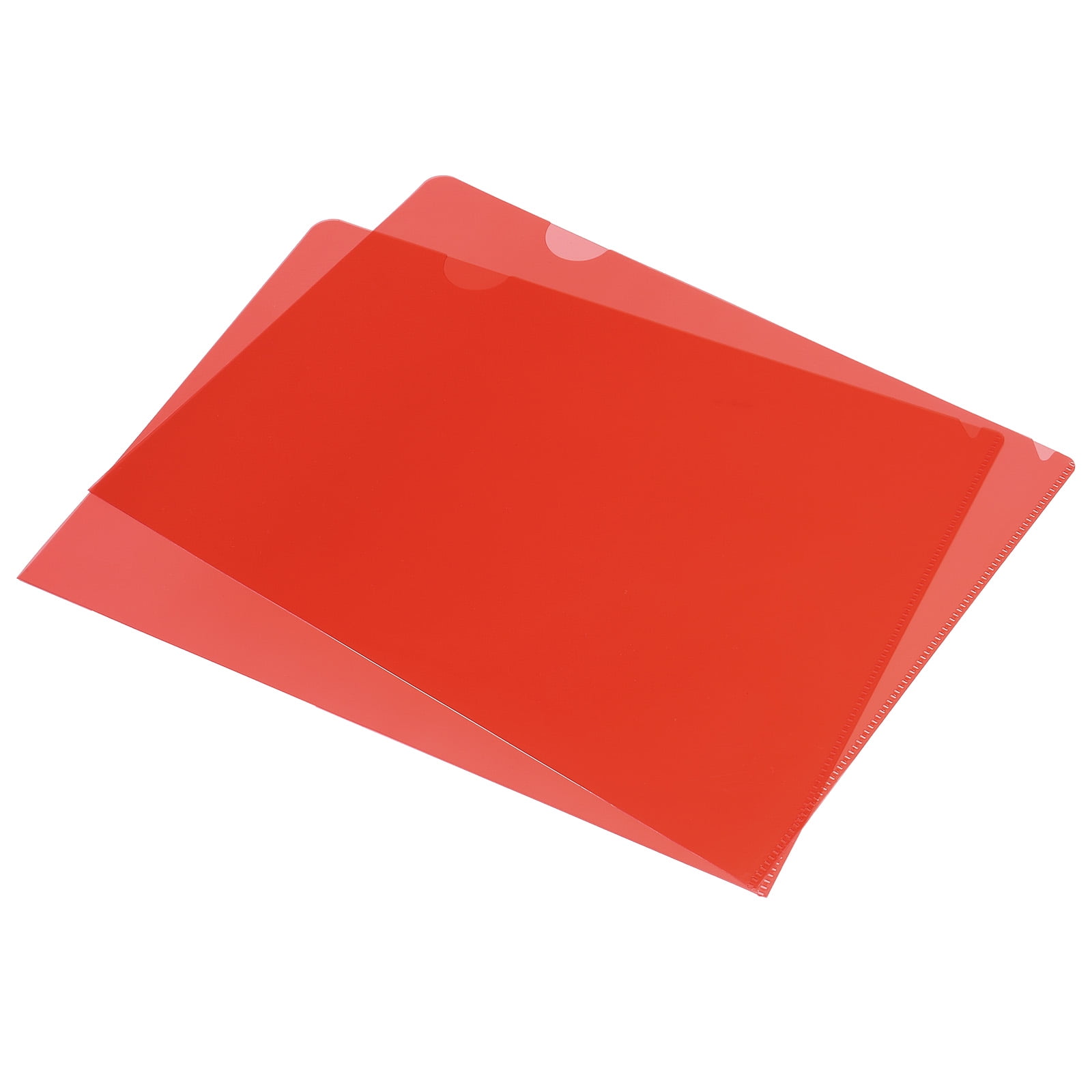 Unique Bargains L Type Folders File Project Pockets Clear Paper Document for Office Red