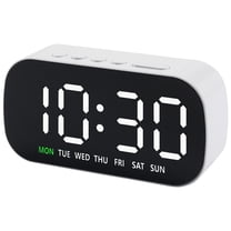 Unique Bargains LED Alarm Clock Black Housing and White Light 5.1"L x 1.4"W x 2.4"H
