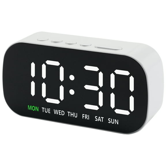 Unique Bargains LED Alarm Clock Black Housing and White Light 5.1"L x 1.4"W x 2.4"H