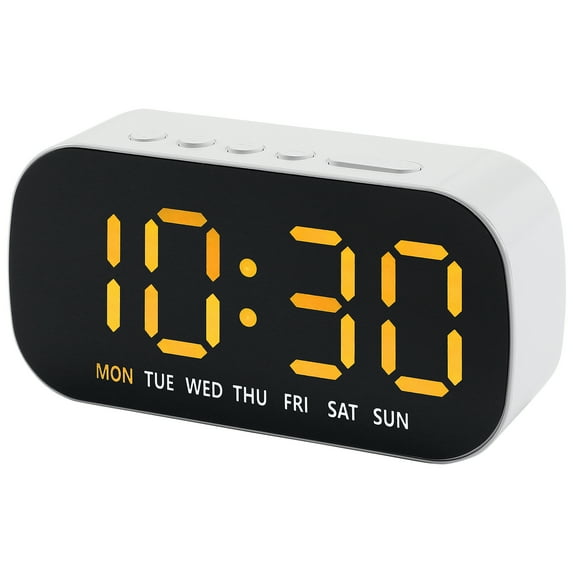 Unique Bargains LED Alarm Clock Black Housing and Yellow Light 5.1"L x 1.4"W x 2.4"H