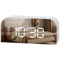 Unique Bargains LED Alarm Clock White Housing and Silver Mirror 5.5"L x 1.36"W x 2.4"H