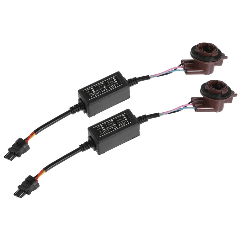 Unique Bargains LED Car Headlight Canbus Decoder 3157 3157A Replacement  Anti Flicker Resistor Plastic Black (Set of 2)