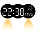 thumbnail image 1 of Unique Bargains 1 Pc Digital Wall Clock with Large Display and Remote Control White, 1 of 6