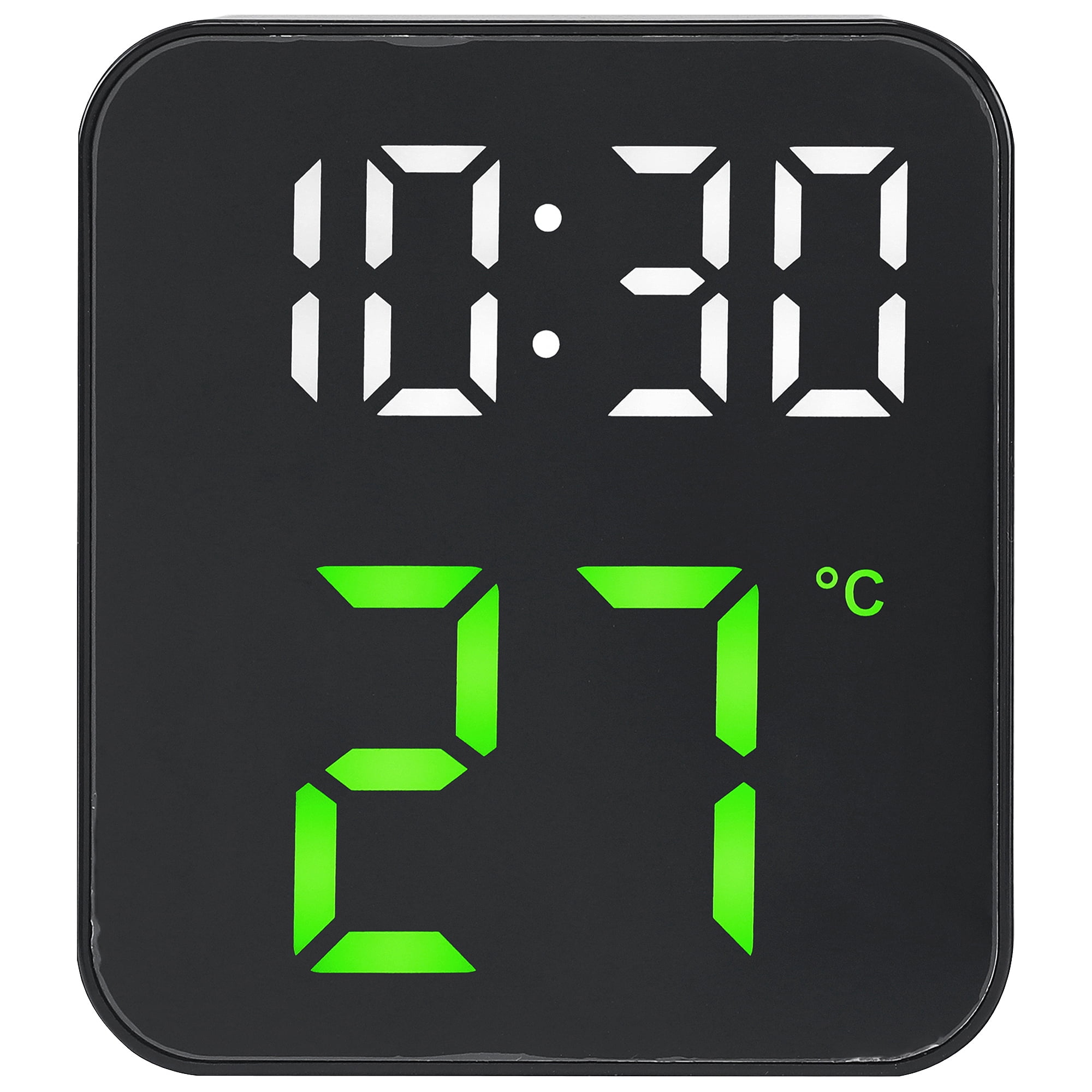 Unique Bargains LED Display Digital Alarm Clock Green 3.9"L x 1.6"W x 4.3"H