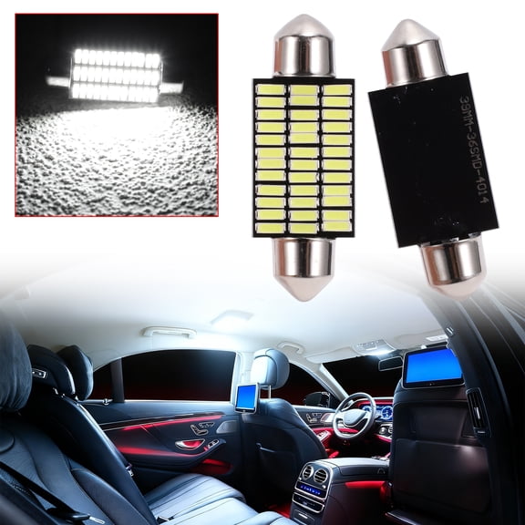 Unique Bargains LED Dome Light Bulbs 4014 Chip 36 Led for Car Dome Light Interior Lights License Plate Light 39mm White Map Light Bulb 2 Pcs
