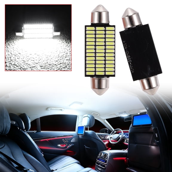Unique Bargains LED Dome Light Bulbs 4014 Chip 39 Led for Car Dome Light Interior Lights License Plate Light 41mm White Map Light Bulb 2 Pcs