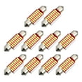 thumbnail image 1 of Unique Bargains LED Festoon Light White Bright LED 36mm 6411 C5W LED 16SMD 4014 Chipsets Metal Silver Tone Yellow 10 Pcs, 1 of 6
