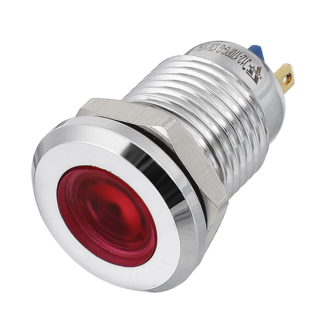 Unique Bargains LED Indicator Light 12V Flat Head PCB Mounting with ...