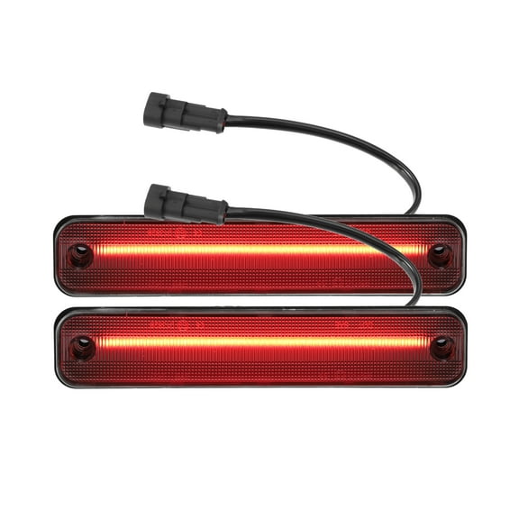 Unique Bargains LED Side Marker Light 15114677 Rear Turn Signal Lights for Hummer H2 Clear Lens Red LED Light 1 Pair