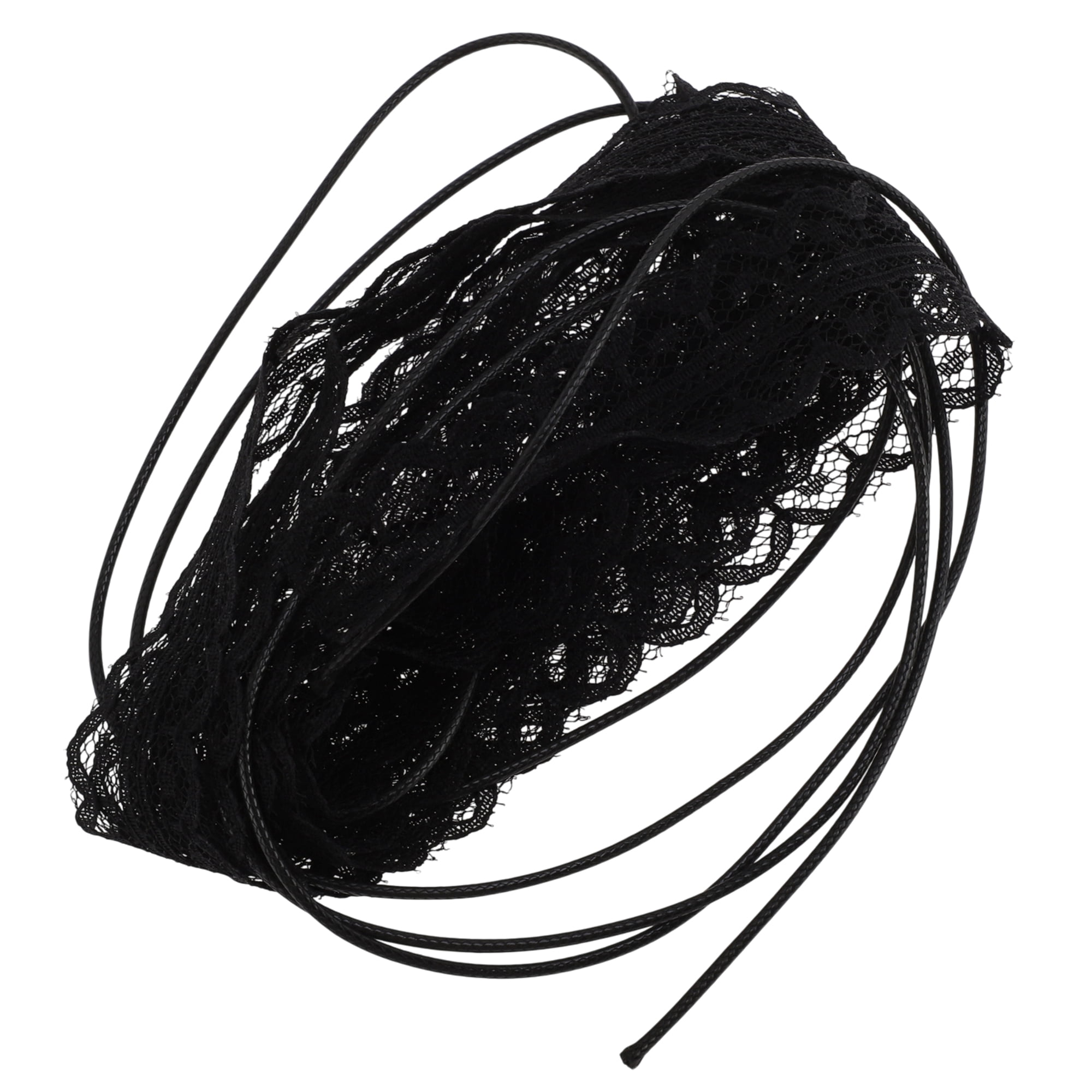 Unique Bargains Lace Bow Pattern Adjustable Choker Necklace Wrist Bracelet 1 Pc Black