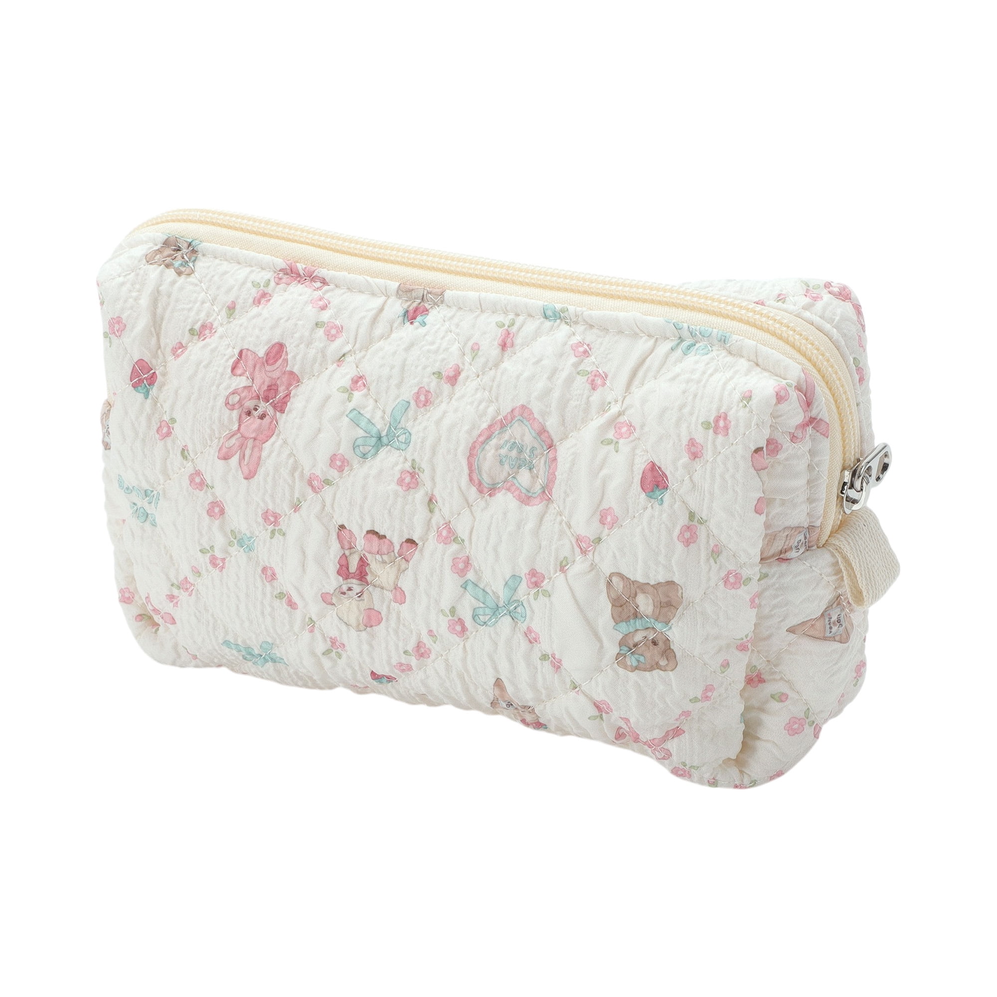 Unique Bargains Lace Cake Pink Makeup Bag for Travel and Storage with Drawstring Closure