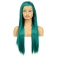 thumbnail image 1 of Unique Bargains Lace Front Lightweight Wigs Long Straight Hair for Women Lady Blackish Green, 1 of 7
