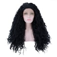 thumbnail image 1 of Unique Bargains Lace Front Lightweight Wigs Long Water Wave for Women Black, 1 of 8