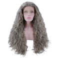 thumbnail image 1 of Unique Bargains Lace Front Lightweight Wigs Long Water Wave for Women Gray, 1 of 8