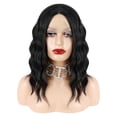 thumbnail image 1 of Unique Bargains Lace Front Wigs Medium Long Loose Wavy for Women with Wig Cap Black, 1 of 7