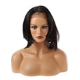 thumbnail image 1 of Unique Bargains Lace Front Wigs for Women 12" Matte Black Short Natural Curly with Wig Cap, 1 of 6