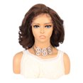 thumbnail image 1 of Unique Bargains Lace Front Wigs for Women 14" Dark Brown Medium Long Natural Curly with Wig Cap, 1 of 6